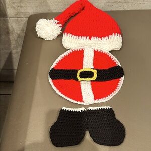 NWOT Newborn? Santa Outfit Christmas Costume Hat Backcover Boots Photo Op Gift